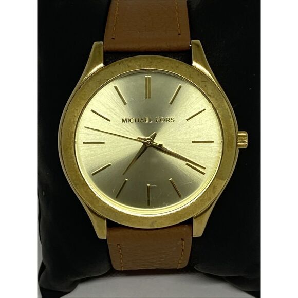 Michael Kors Runway MK3179 Men's Brown Leather Analog Dial Quartz Watch EY663 - Picture 2 of 12